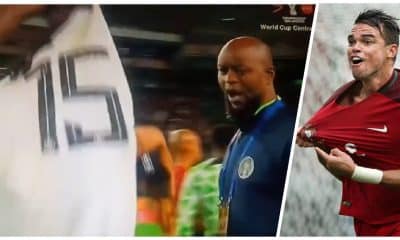 Video: Finidi George, Moses Simon 'Fight’ Over Pepe’s Jersey After 4-0 Humiliating Defeat