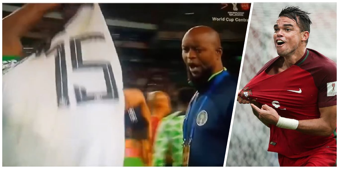 Video: Finidi George, Moses Simon 'Fight’ Over Pepe’s Jersey After 4-0 Humiliating Defeat