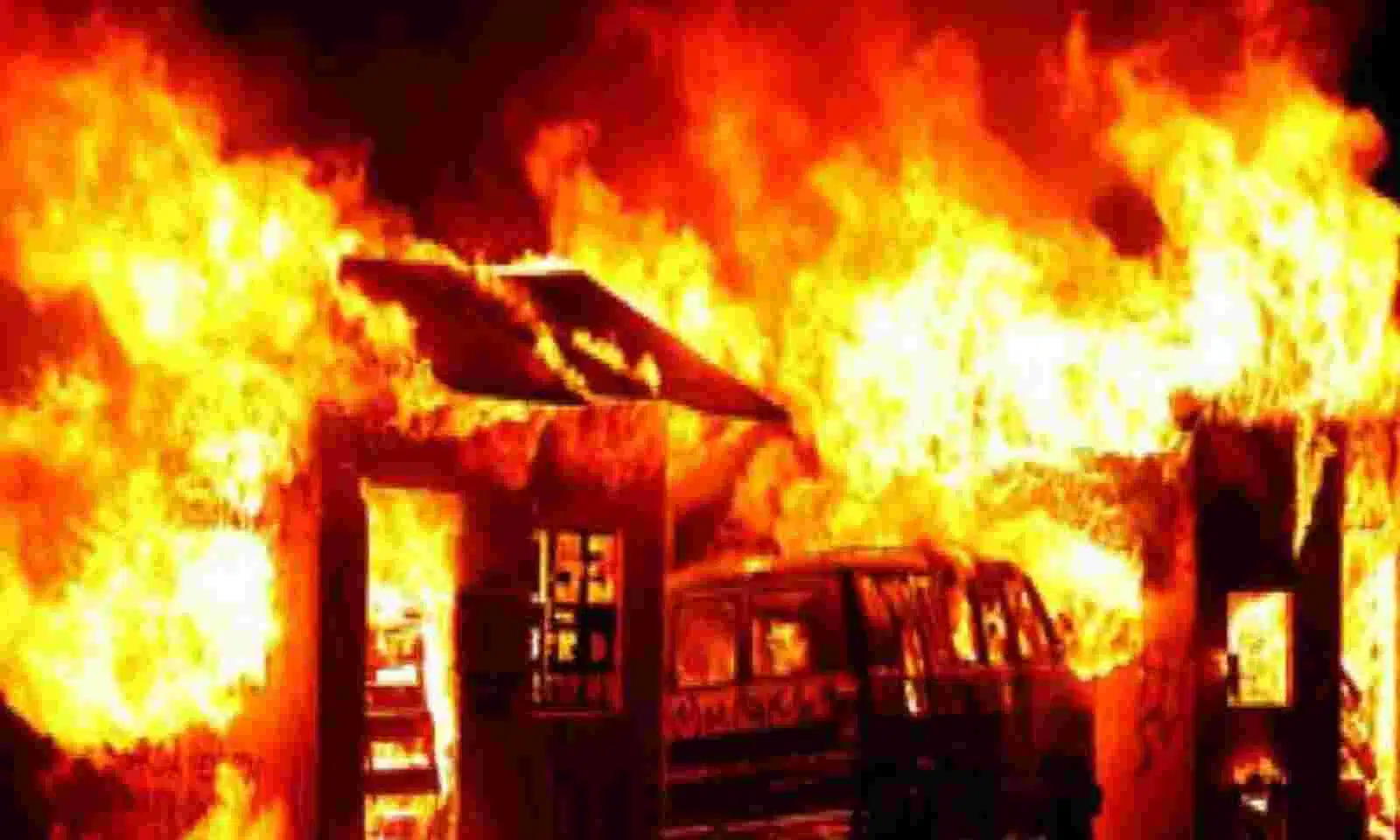 Fire Guts Olowu Spare Parts Market In Lagos