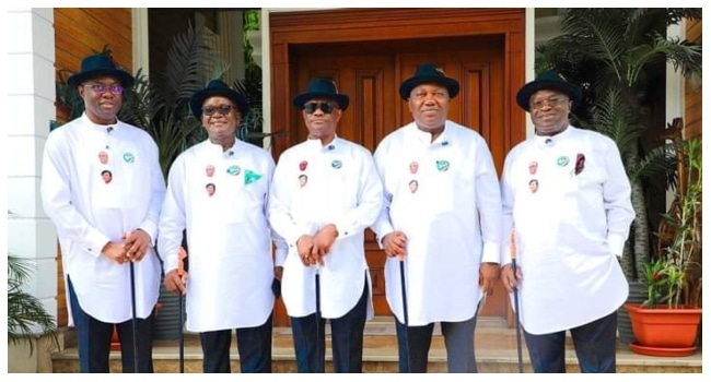 Wike, Other G5 Governors Ignore PDP Crisis, Show Off Dance Steps In Abia (Video)