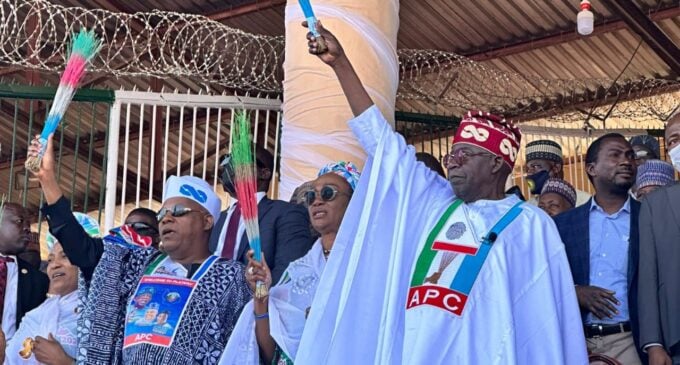 'Dead Party' - Tinubu Mocks Atiku, PDP At APC Campaign Flag-off