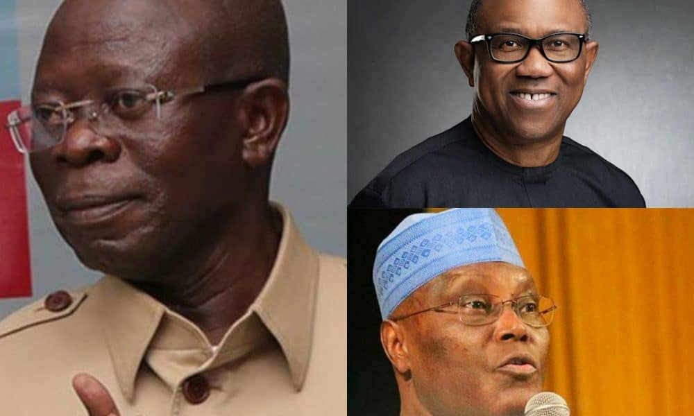 2023 Election Result: Either Peter Obi Or Atiku Is Lying - Oshiomhole