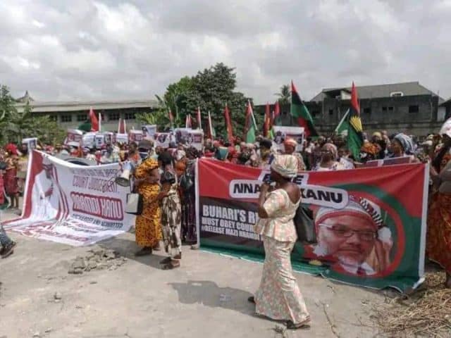 Protest Rocks Abia Over Nnamdi Kanu's Continued Detention