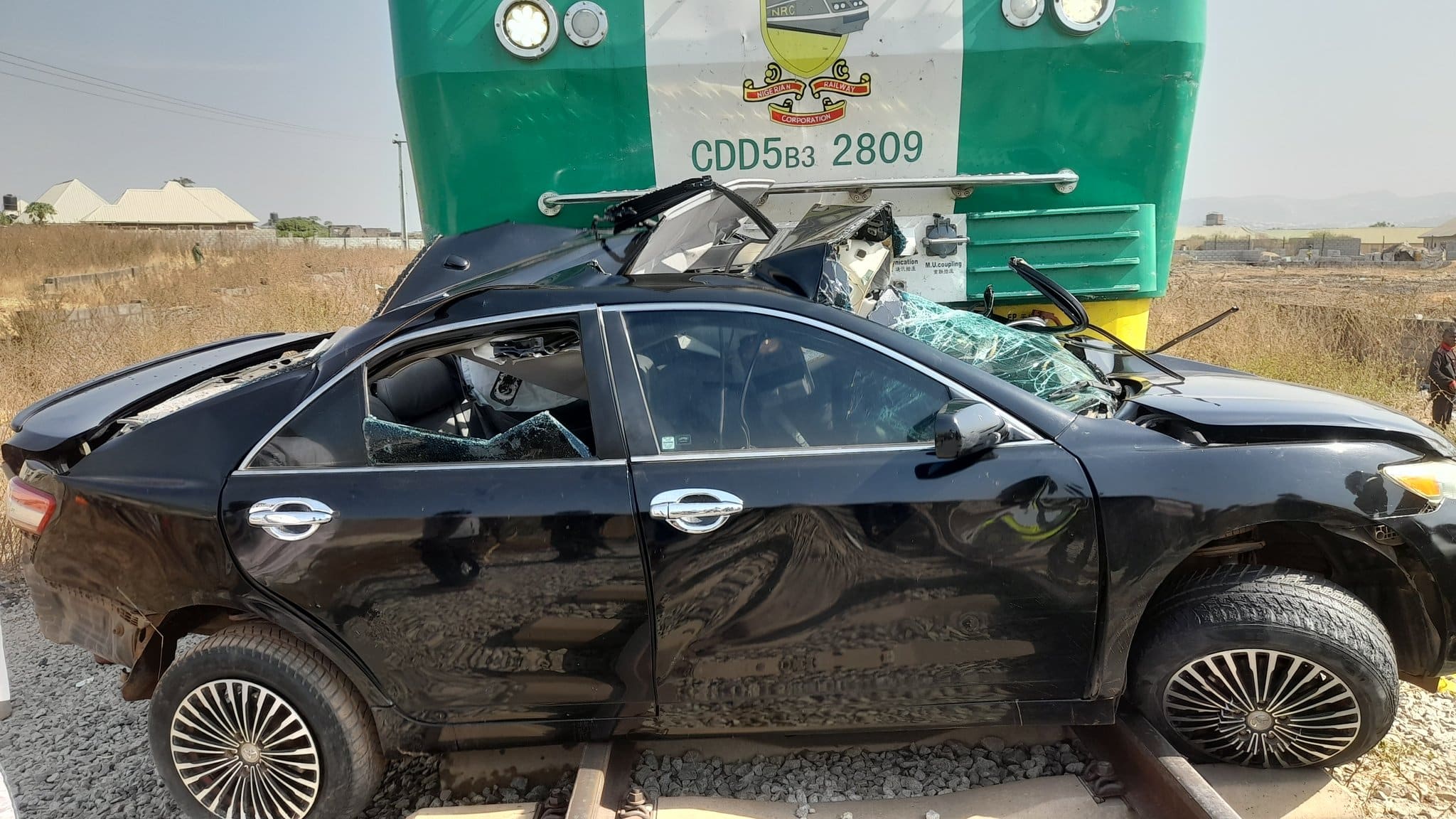 Train Crushes Car In Abuja (Photos And Video)