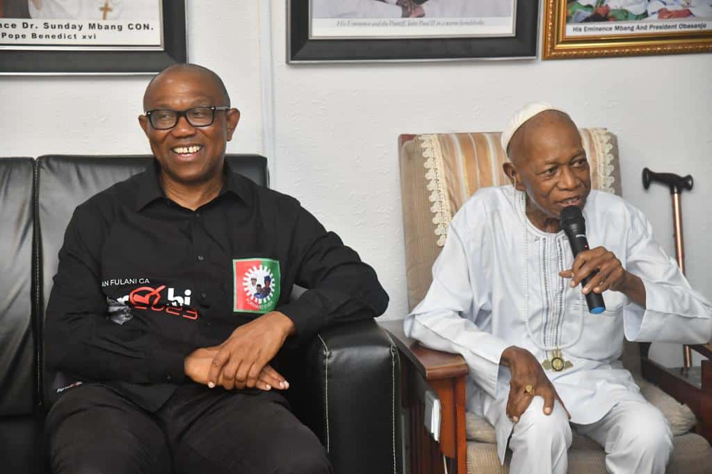 Peter Obi Visits Ex-Prelate Of Methodist Church, Sunday Mbang
