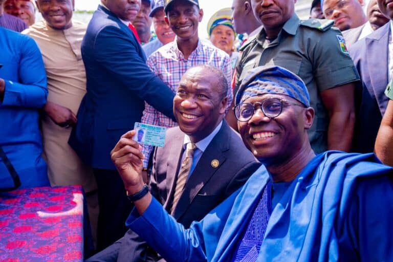 2023: Sanwo-Olu Receives Voter Cards [Photos]