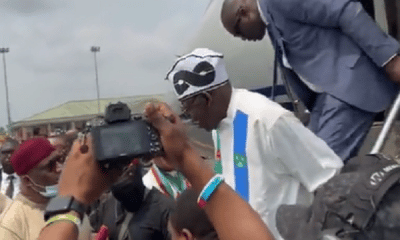 Tinubu Shows Off Dancing Skill On Arrival In Lagos For APC Grand Finale Campaign Rally