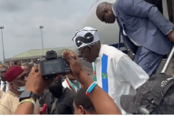 Tinubu Shows Off Dancing Skill On Arrival In Lagos For APC Grand Finale Campaign Rally