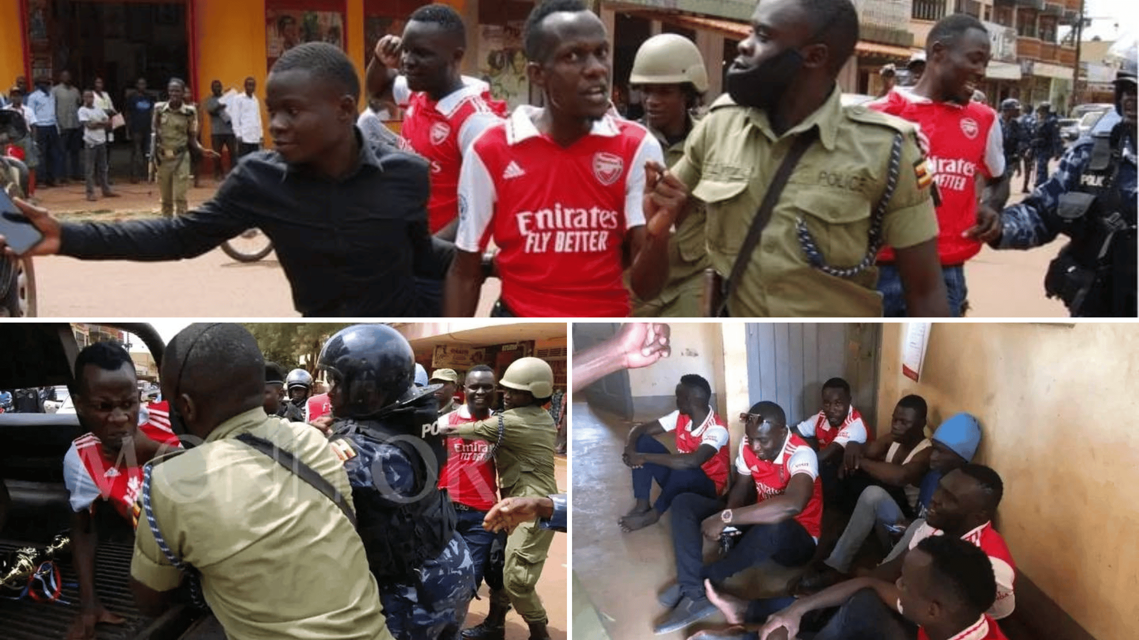 Police Arrests Arsenal Fans Celebrating EPL Match Win Against Man United - [Photos]