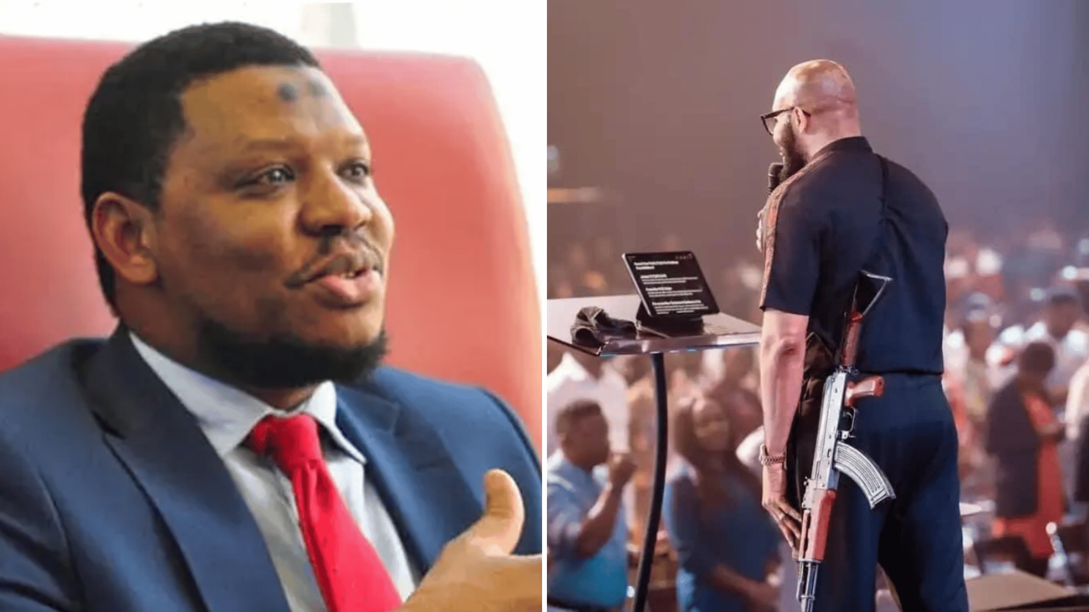 Terrorist: APC Chieftain Reacts As Abuja Pastor Storms Church With AK-47 Riffle