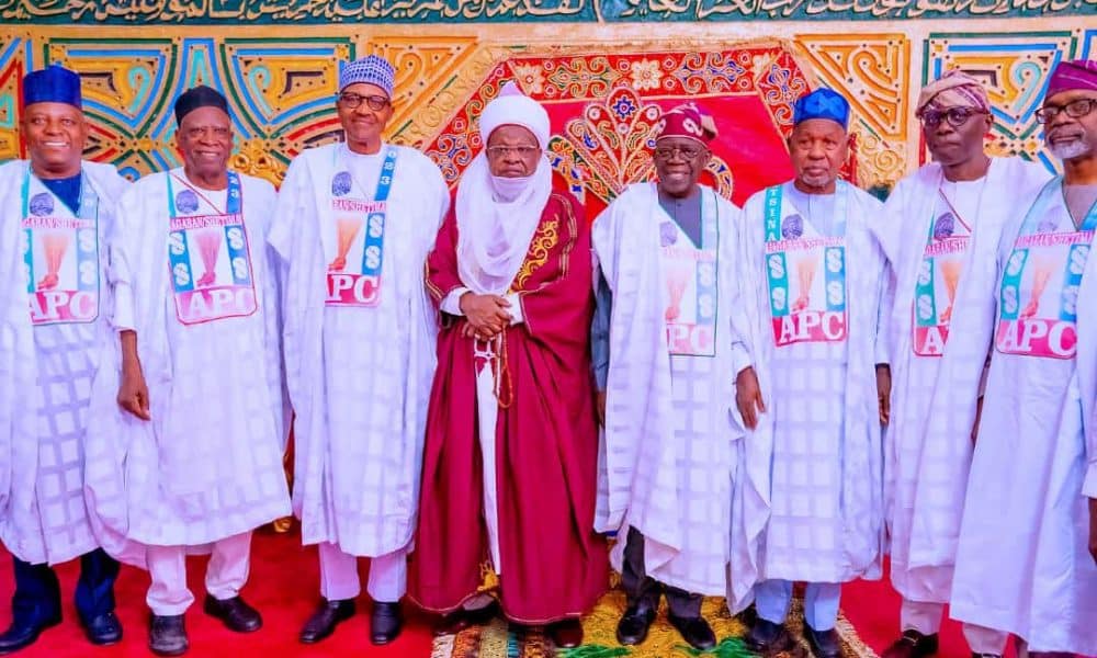 Buhari, Tinubu, APC Leaders Visit Emir Of Katsina [Photos]