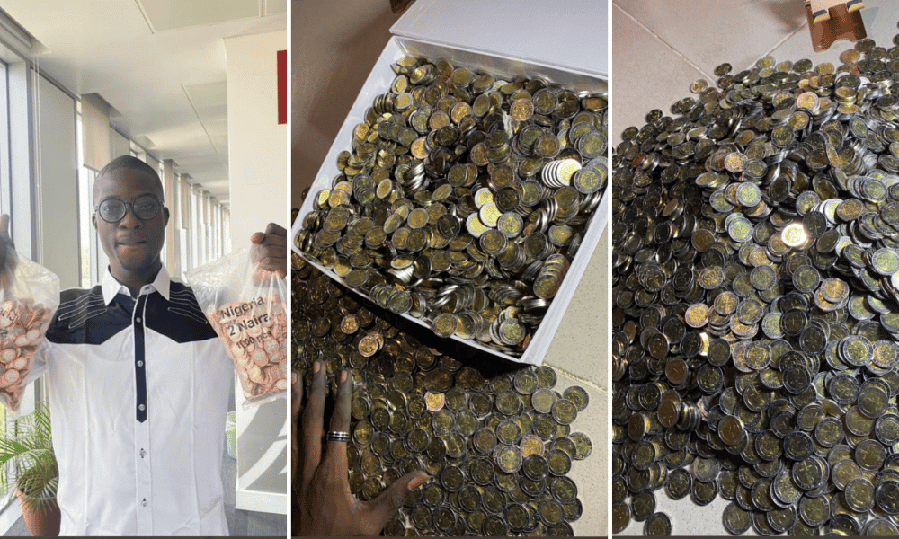 Mixed Reactions As Banks Disburse Coins To Nigerians Amid New Naira Scarcity -[Photos]