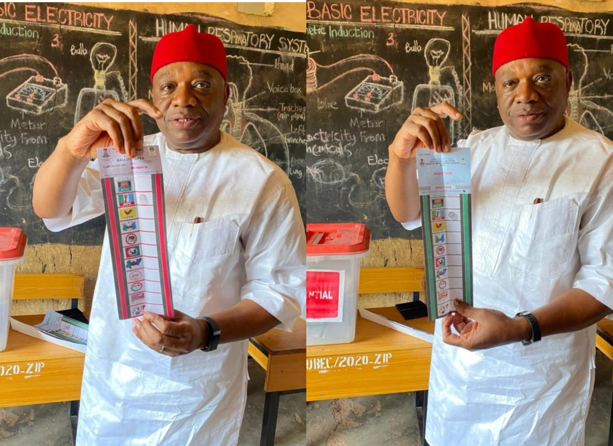 #NigeriaDecides: Orji Kalu Presents 'Proof' That He Voted For APC, Not A Void Vote (Photo)