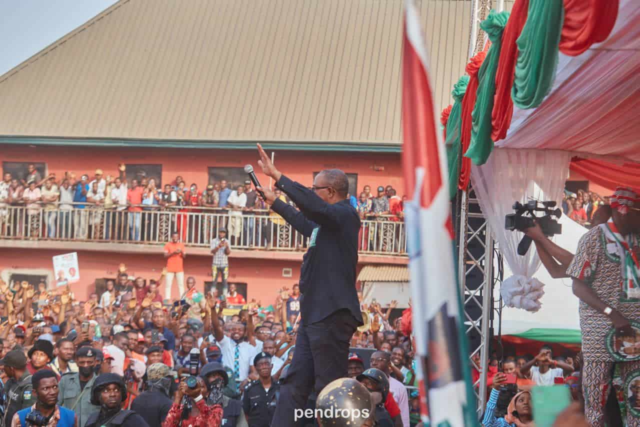 2023: large crowd greets Peter Obi's arrival in Nnewi (Photos)