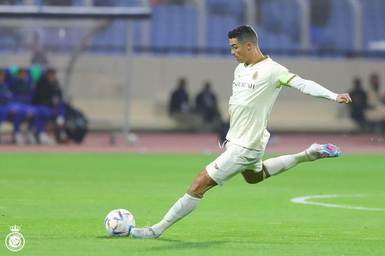 Ronaldo Reacts After Scoring His First League Goal For Al Nassr