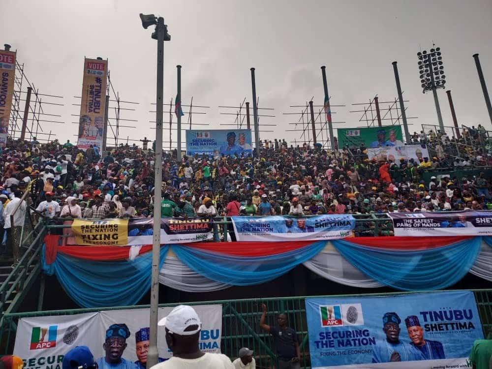 Massive Crowd Storms Stadium For Tinubu's Grand Finale Campaign Rally In Lagos (Photos And Videos)