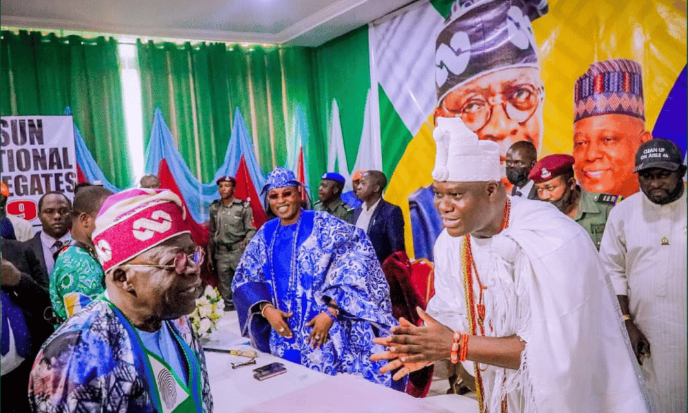 Tinubu Meets Ooni Of Ife, Other Traditional Rulers At Osun APC Rally - [Photos]