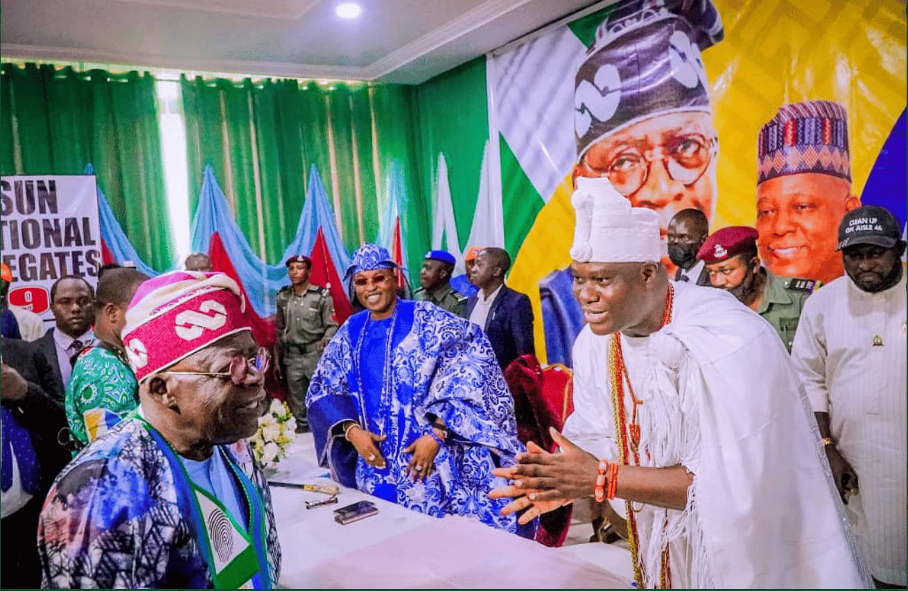 Tinubu Meets Ooni Of Ife, Other Traditional Rulers At Osun APC Rally - [Photos]