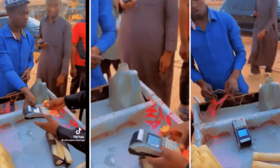 Video: CBN Reacts As Sugarcane Seller Uses POS Machine For His Customers