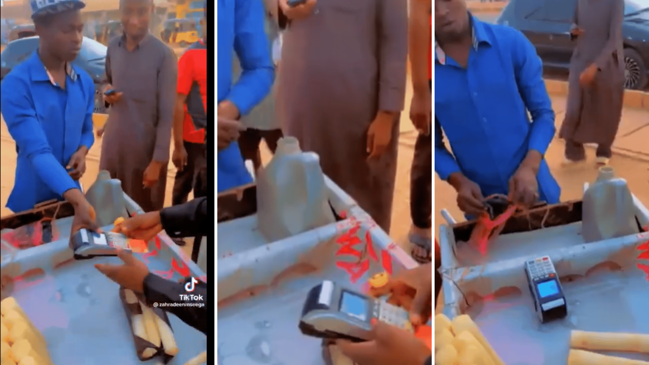 Video: CBN Reacts As Sugarcane Seller Uses POS Machine For His Customers