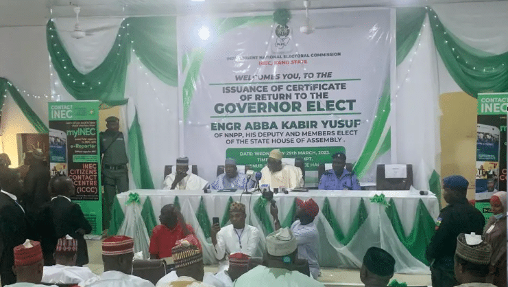 INEC Presents Certificate Of Return To Kano Gov-Elect, Yusuf [Photos]