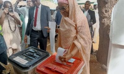 Wife Of Kebbi Governor, Aisha Bagudu, Votes [Photo]