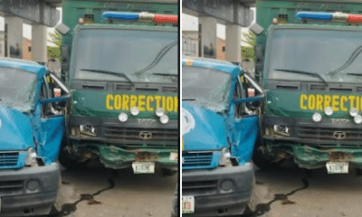 JUST IN: Vehicle Conveying Prisoners Involves In Accident In Osun