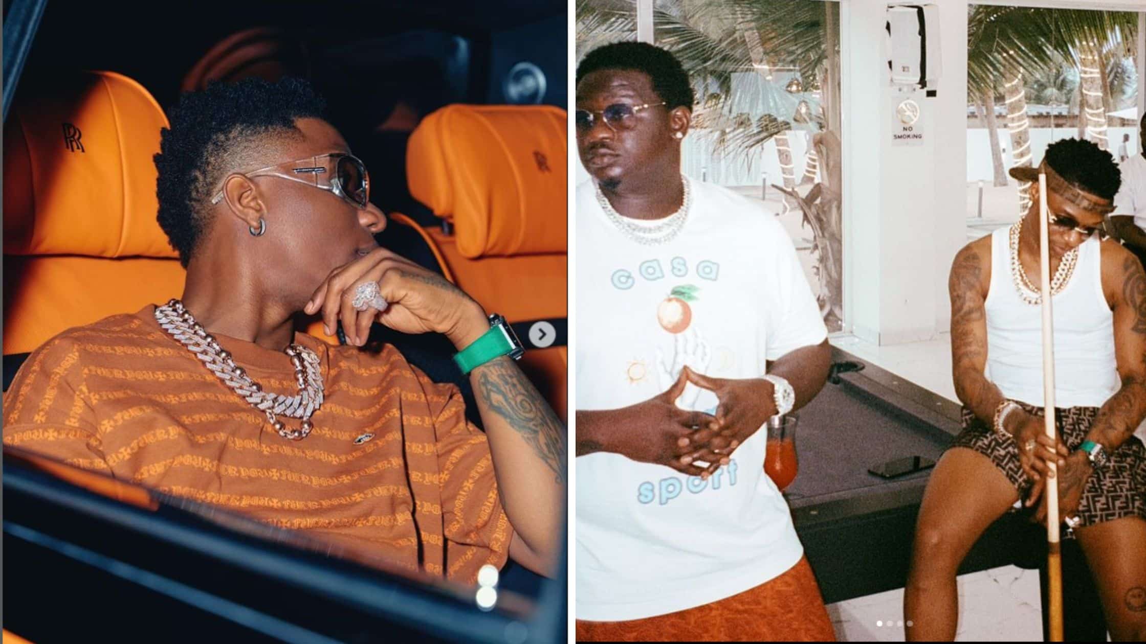 Wizkid Returns To Lagos From Europe, Hangs Out With Wande Coal, Others