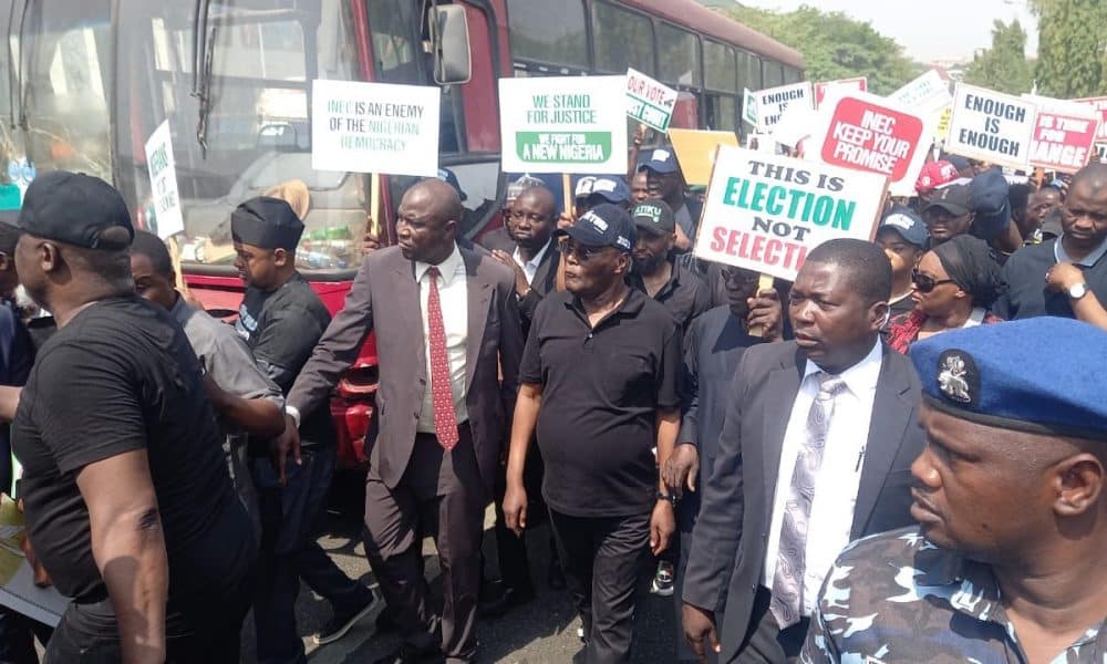 2023 Election Result: AtikuA'Sore Losers' - APC Campaign Council Slams PDP Over Protest At INEC Headquarters Reveals Reason Behind PDP Protest