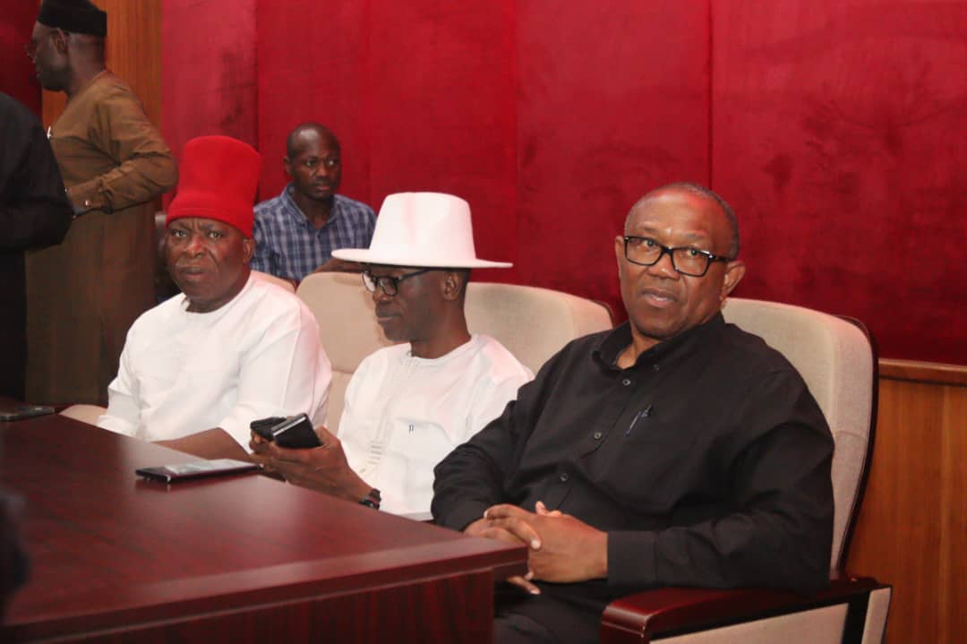 Peter Obi, Julius Abure aList of LP Chieftains At Peter Obi’s Press Conference In AbujaArrive Presidential Election Tribunal (Photos)