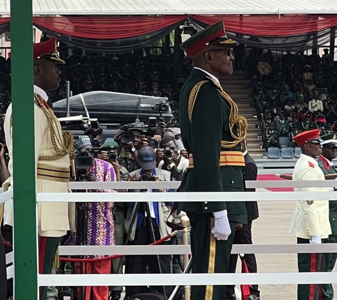 Photos: Buhari Sparks Reactions As He Dresses In Full Military Attire