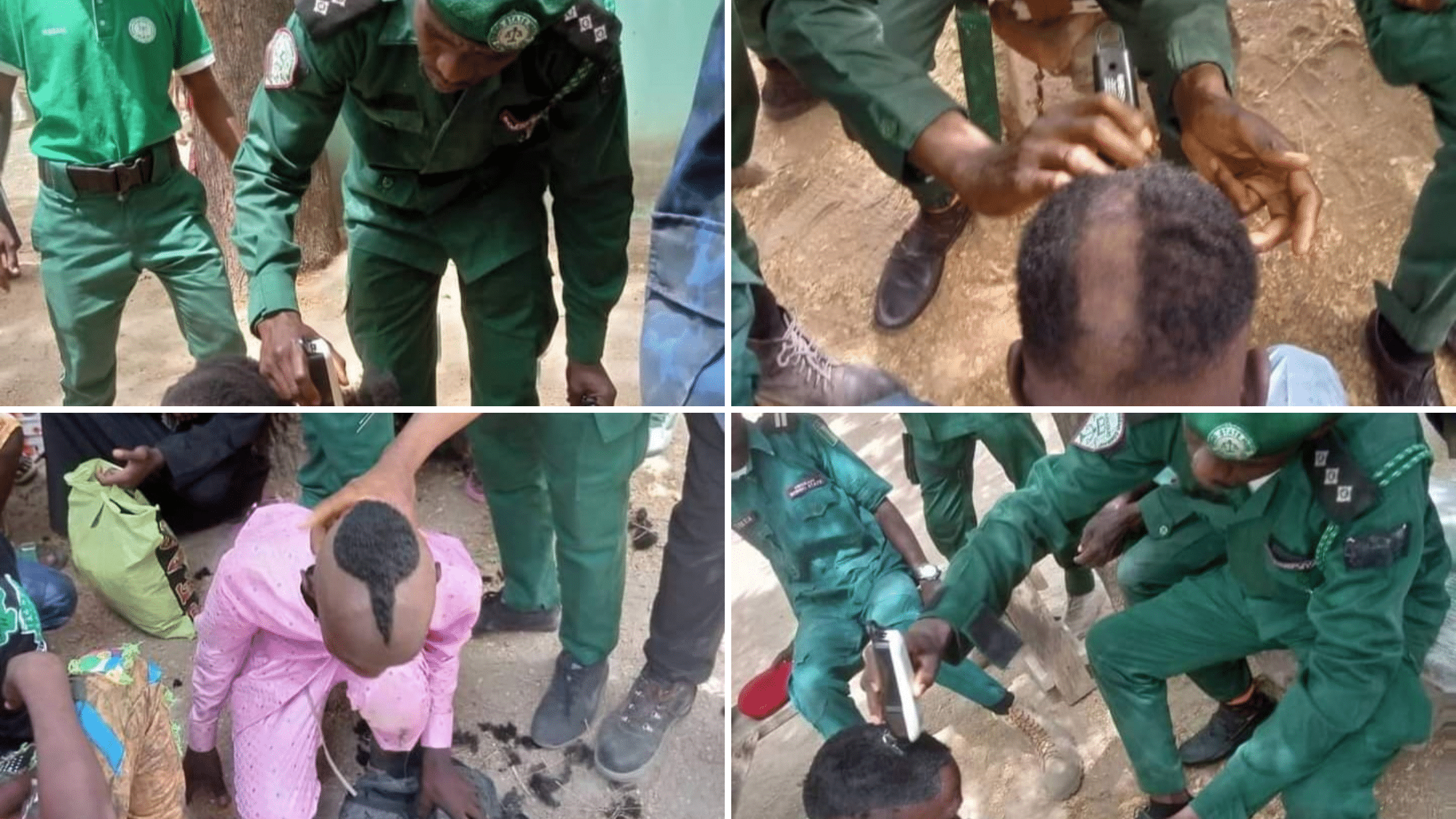 Hisbah Officials Forcefully Shave Off Youths’ Hair In Borno - [Photos]