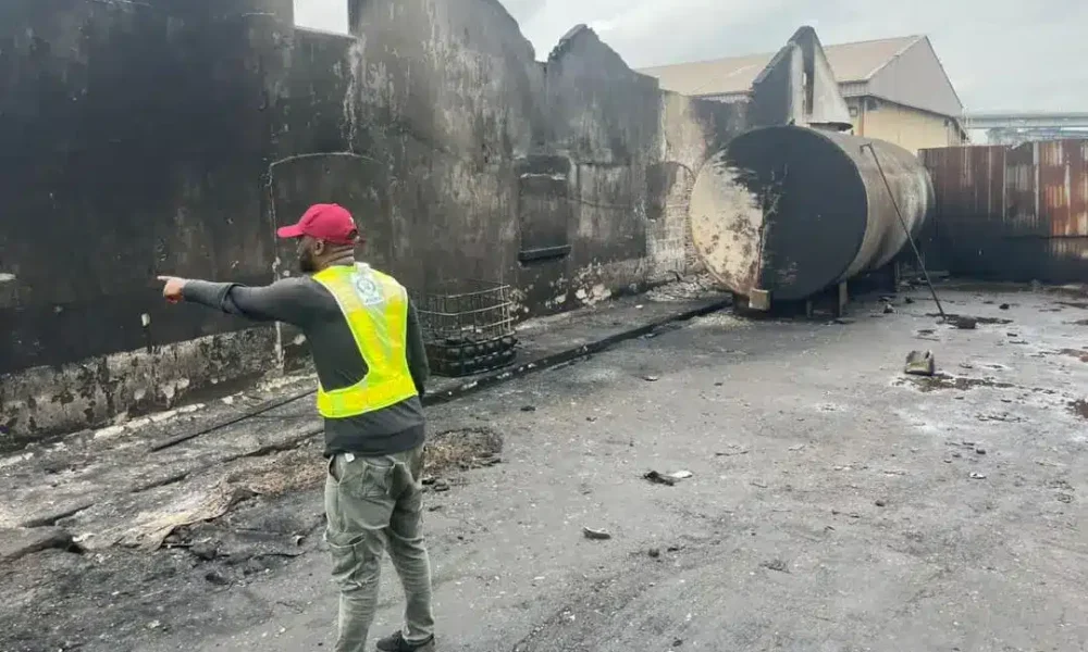 Properties Worth Millions Of Naira Burnt As Fire Guts Warehouse In Lagos