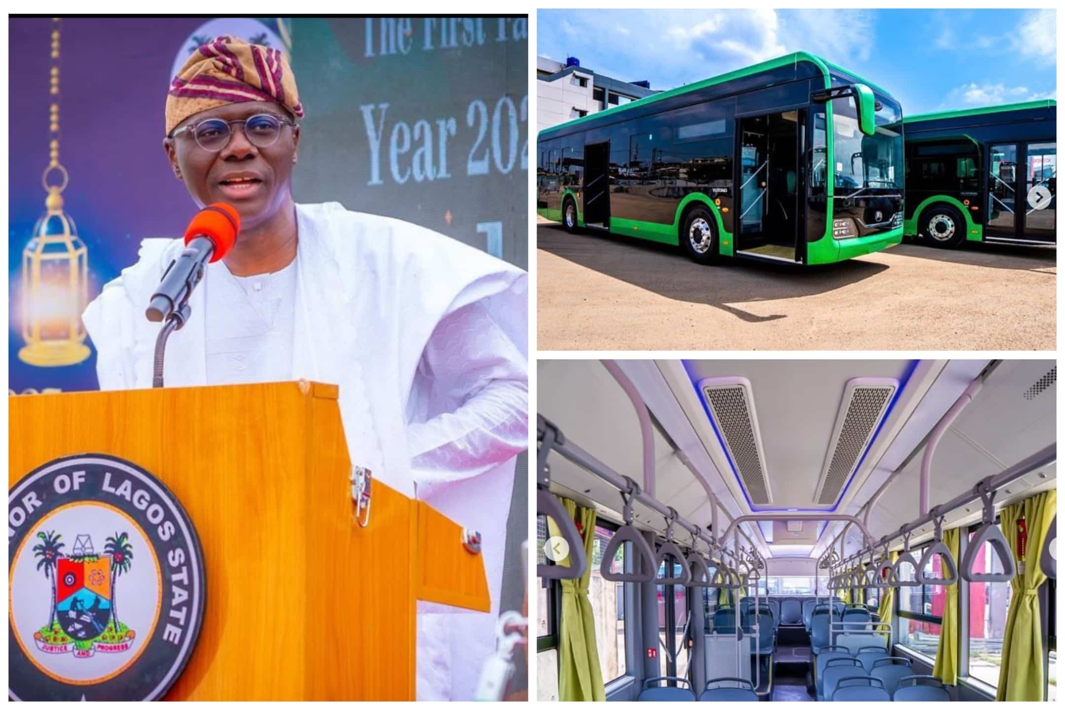 Sanwo-Olu takes deleivery of electric bus