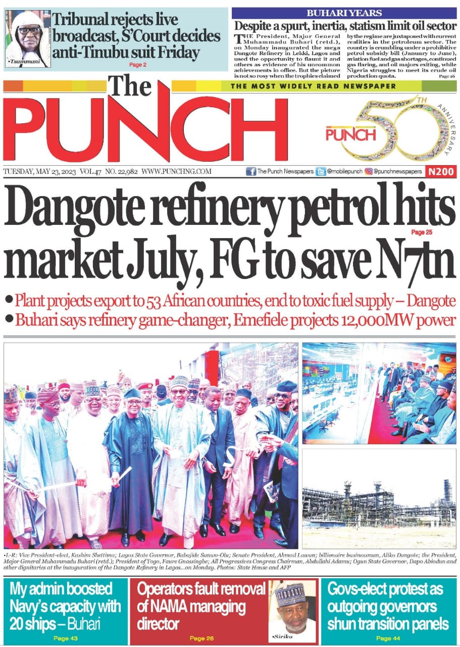 nigerian-newspapers-daily-front-pages-review-tuesday-23rd-may-2023