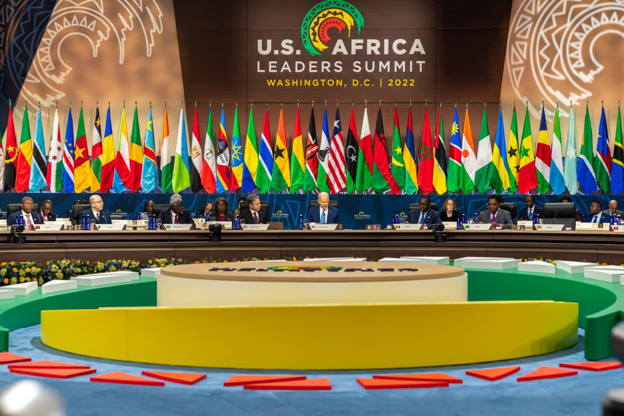 President Joe Biden and Secretary of State Antony J. Blinken participate in the U.S.-Africa Summit Leaders Session on partnering on the African Union’s Agenda 2063 in Washington, D.C., on December 15, 2022. [State Department Photo by Ron Przysucha