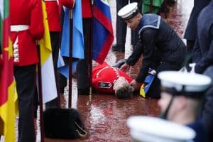 BREAKING: Flag Bearer Slumps At King Charles Coronation Ceremony