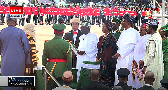 BREAKING: Buhari Officially Handover To Tinubu, Presents Flags