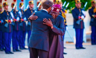 Moment Macron, Tinubu Exchanged Hugs At Paris Summit [Video]