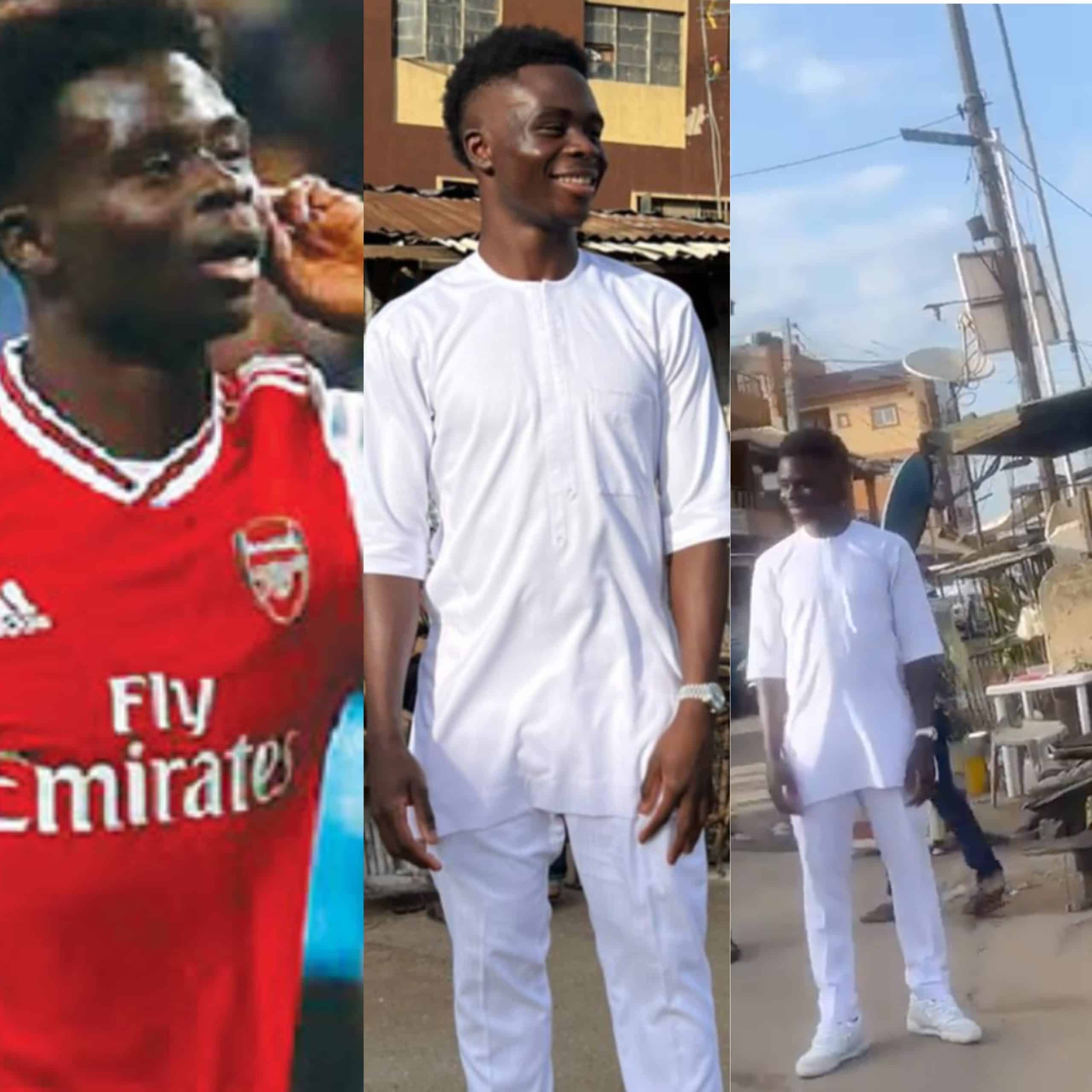 Video: Arsenal Star, Saka Walks The Streets Of Lagos In Broad Daylight, Sparks Reaction