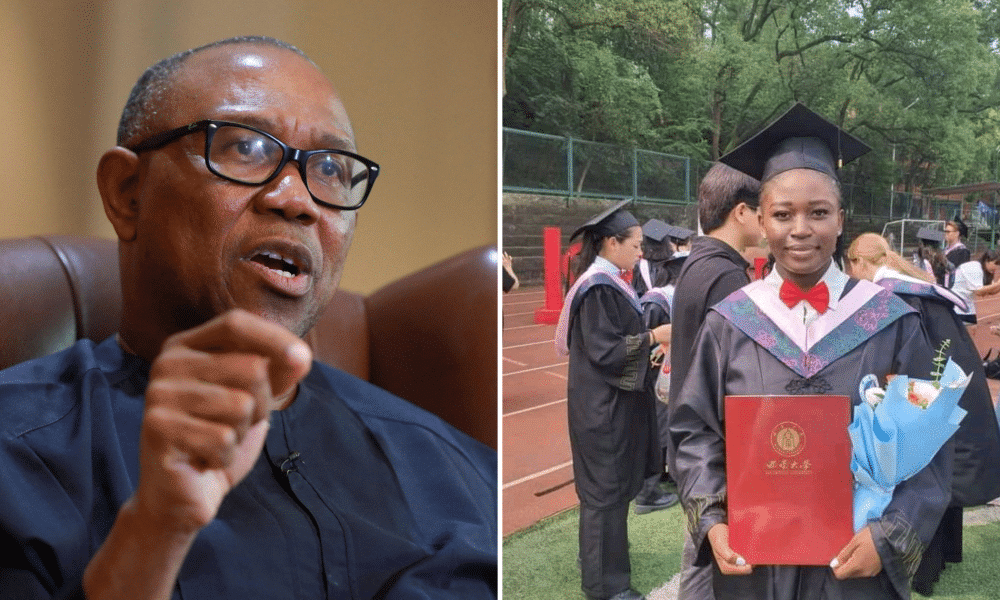 Peter Obi Reacts As Nigerian Lady Emerges Best Graduating Student At China University