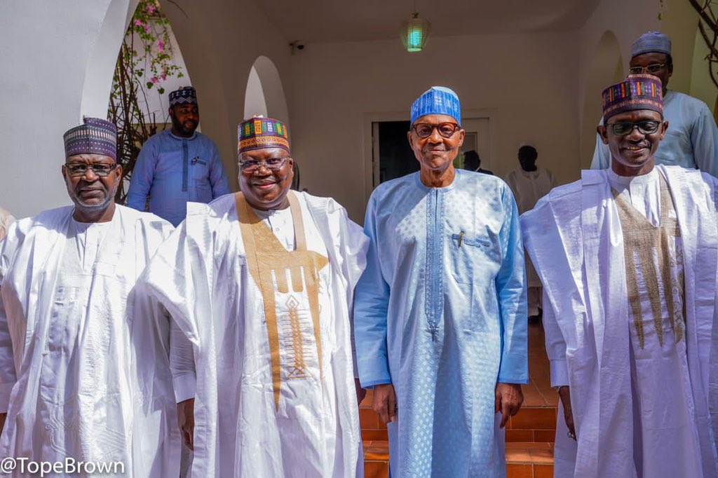 Senate President Lawan, Buni, Aliyu Visit Buhari In Daura (Photos)