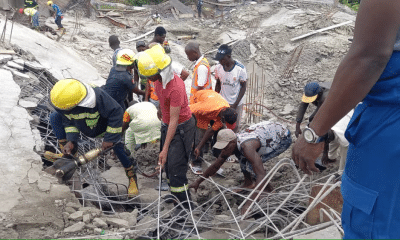 Panic As Three-storey building Collapses In Lagos