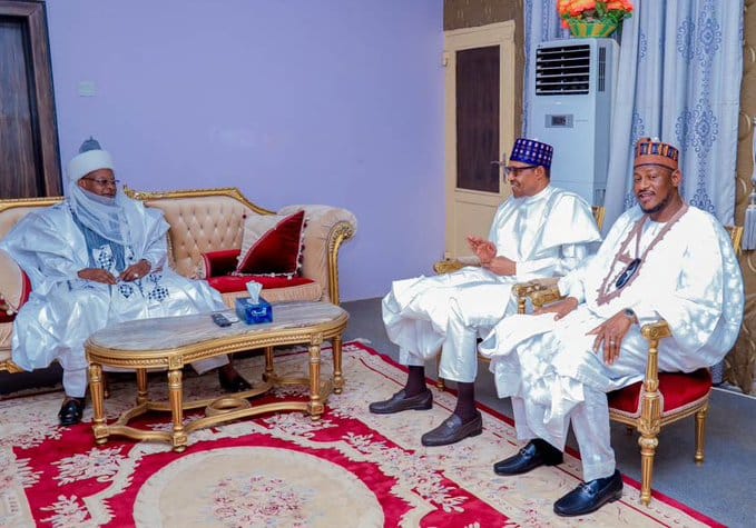 Buhari Visits Dahiru Mangal Over Wife's Death (Photo)