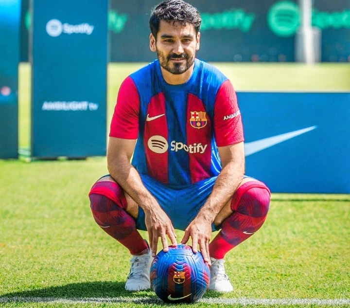 Ilkay Gundogan during his unveiling as FC Barcelona player on Monday, July 17, 2023.