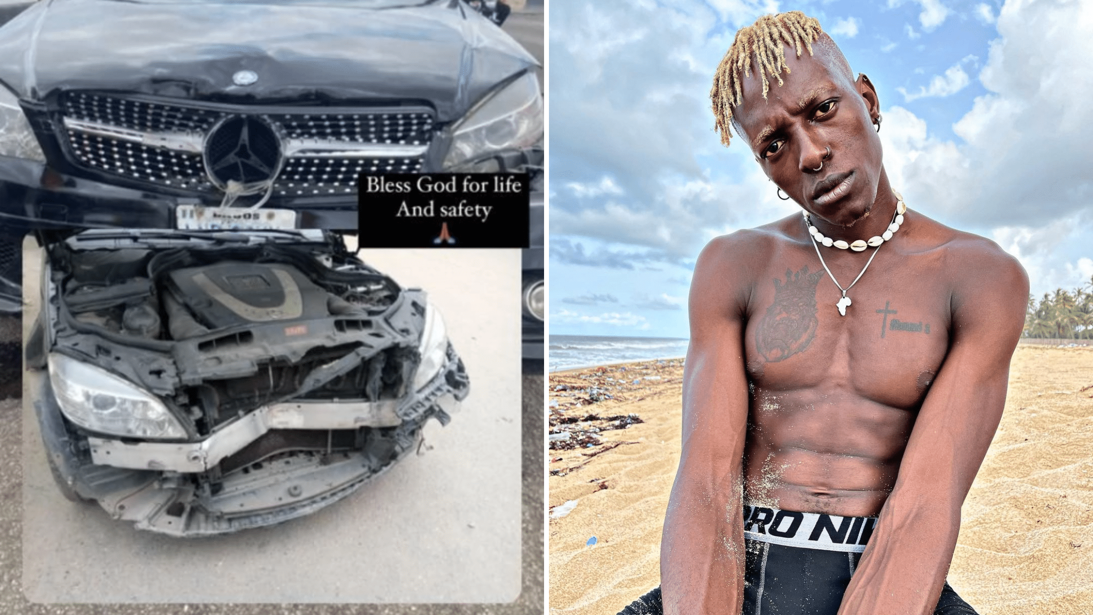 BBNaija Star, Hermes Survives Car Accident