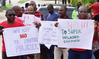 Petroleum Workers Storm Commission's Office To Protest Non-Payment Of Salaries - [Photos]