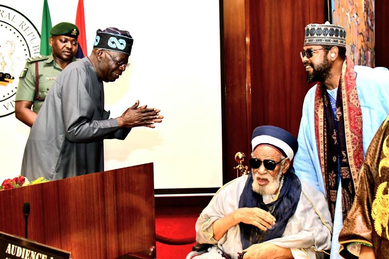 Photo: Moment President Tinubu Meets Sheikh Dahiru, Other Islamic Leaders Over Niger Crisis