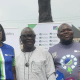 L-R: Nick Ankyoor, Chairman, Board of Trustees, Hyacinth Alia Support Foundation (HASUF); Victoria Abuka, Team Lead, Corporate Social Responsibility (CSR), Fidelity Bank Plc; Aondonaa Iorpuu James, Executive Secretary, Benue State Emergency Management Agency (BSEMA); Terwase Swande, Branch Leader, Fidelity Bank Plc, Makurdi; and Fidelis Msughter Unongo, Special Adviser to the Benue State Governor on Innovation Strategies, Special Duties, Development, Policy, and Planning; at the Fidelity Food Bank distribution at the Internally Displaced Persons Camp, Federal Housing Estate, North Bank, Benue State recently