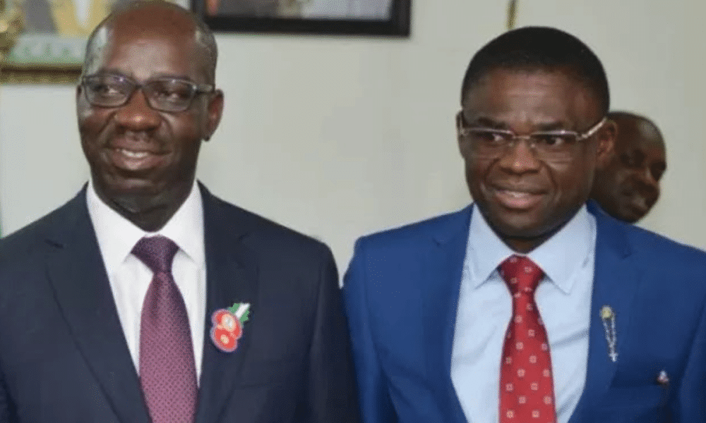 Video: Edo State Governor, Godwin Obaseki Refuses To Shake His Deputy, Philip Shaibu